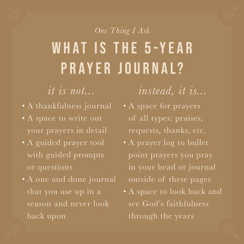 5 Year Prayer Journal - Leona- One Thing I Ask Hosanna Revival