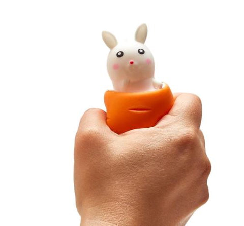 Peek-A-Boo! Peeking Bunny in Carrot - White Two's Company