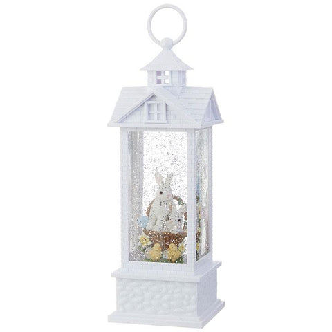 11.75 " BUNNIES IN BASKET LIGHTED WATER GAZEBO - Treehouse Gift & Home