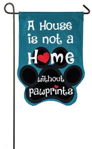 Paw Prints Garden Burlap Flag - Treehouse Gift & Home
