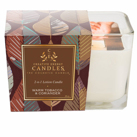 Warm Tobacco & Coriander: 2-in-1 Soy Lotion Candle: Medium - 6 oz Creative Energy Candles