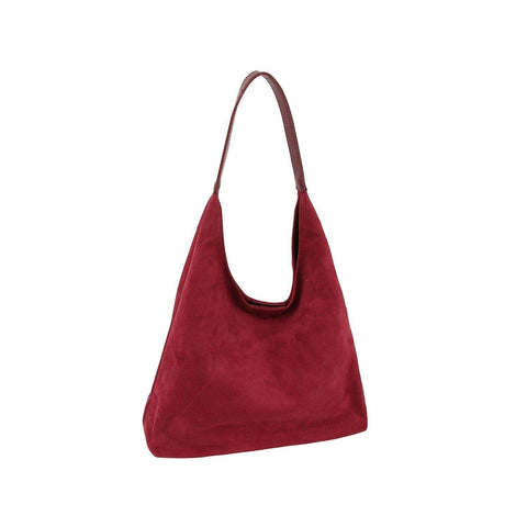 LWB026 Faux Suede 2 in 1 Hobo Bag: Wine MiMi Wholesale