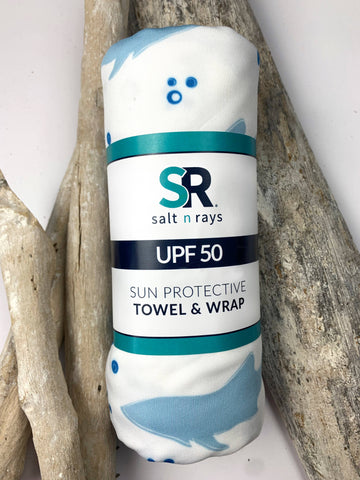 UPF 50 Beach Towel/Wrap - Shark Frenzy Salt n Rays