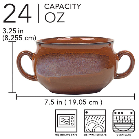 Stoneware 24oz Reactive Glaze Set of 4 Soup Crocks Certified International