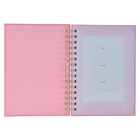 Journal Wirebound Pink She is Brave Christian Art Gifts