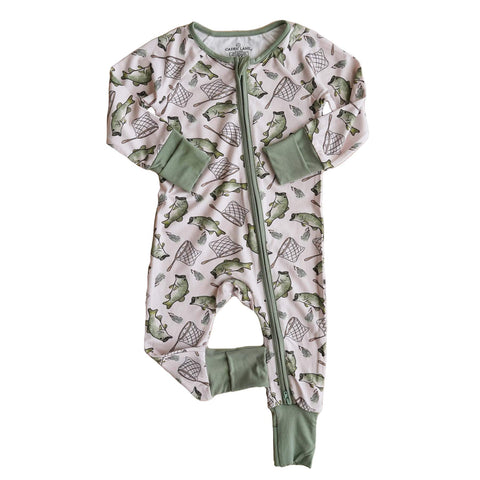 Bass Buddies Convertible Zip Romper: 0-3 months Caden Lane