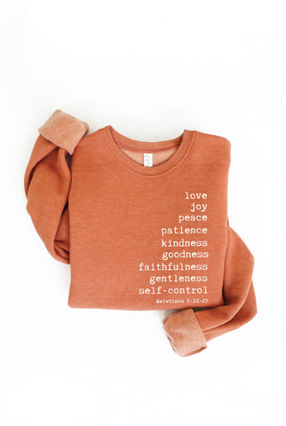 THE FRUIT OF THE SPIRIT Graphic Sweatshirt: WHITE HEATHER / L OAT COLLECTIVE
