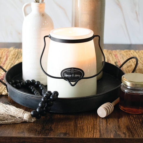 22 oz Butter Jar Candle: Tobacco & Honey Milkhouse Candle Company