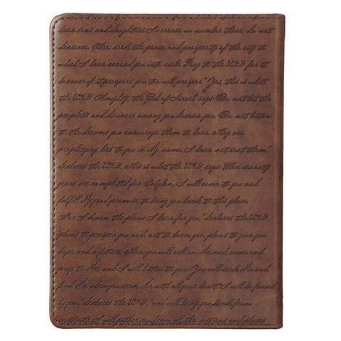 Journal Handy Brown I Know the Plans Jer. 29:11 Christian Art Gifts