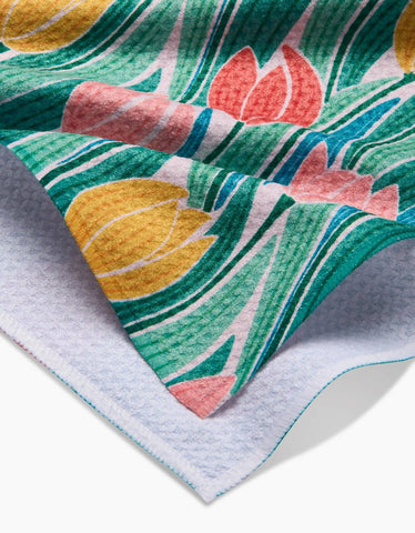 Tranquil Tulips Tea Towel Geometry