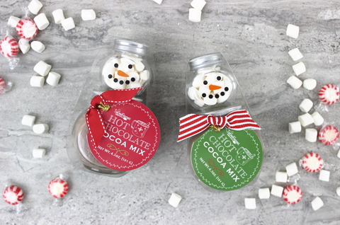 2 Stack Glass Jar - Snowman Cocoa Set: Assorted - 6 of Each Too Good Gourmet