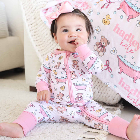 Convertible Zip Rompers for Girls: Midnight Meadow / 3-6 months Caden Lane