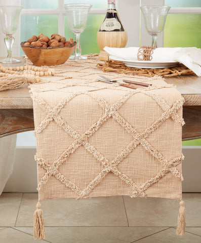 Diamond Tufted Runner: Grey / 16"x72" Saro Lifestyle