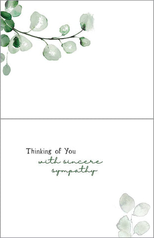 Sympathy Greeting Card - He Eucalyptus GINA B DESIGNS