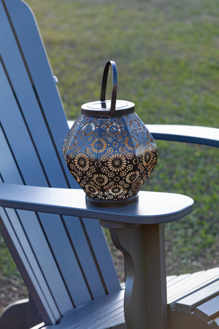 Metal Daisy 7.9" Outdoor Solar Lantern - Black Allsop Home & Garden