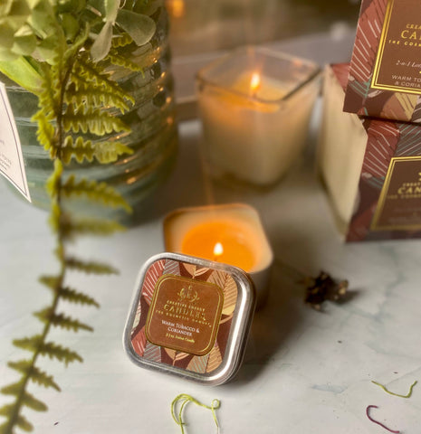 Warm Tobacco & Coriander: 2-in-1 Soy Lotion Candle: Medium - 6 oz Creative Energy Candles
