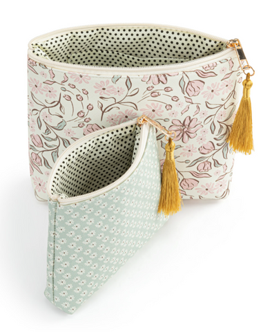 Vintage Floral+Daisy Zip Pouch [set of 2] DEMDACO