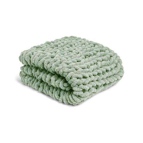 Chunky Knit Throw Blanket - Eucalyptus Demdaco