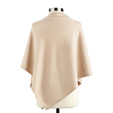 Side Button Oatmeal Wrap Poncho Demdaco