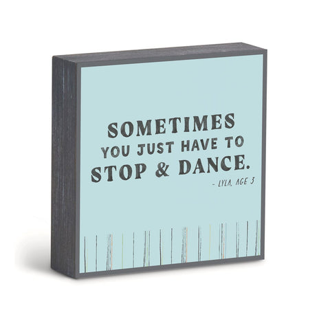 Stop & Dance Wall Art - 6" Demdaco