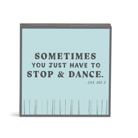 Stop & Dance Wall Art - 6" Demdaco