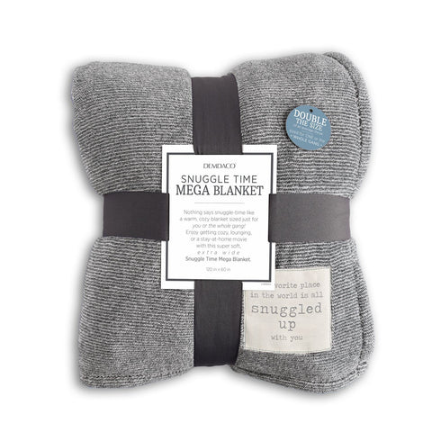 Snuggled w You Gray Mega Blanket Demdaco