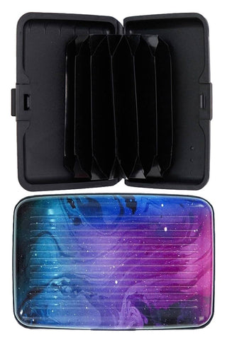 Galaxy Marble Glossy Card Holder Caddy Case Cap Zone