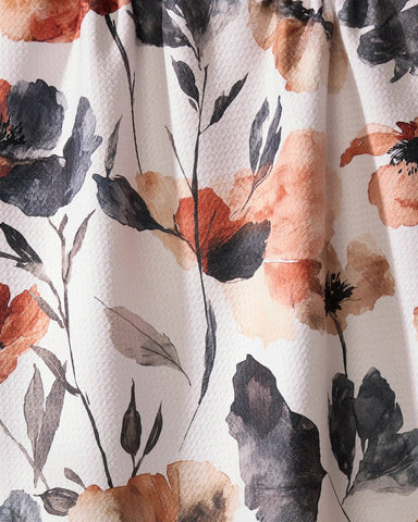 Moody Poppy Tea Towel Geometry
