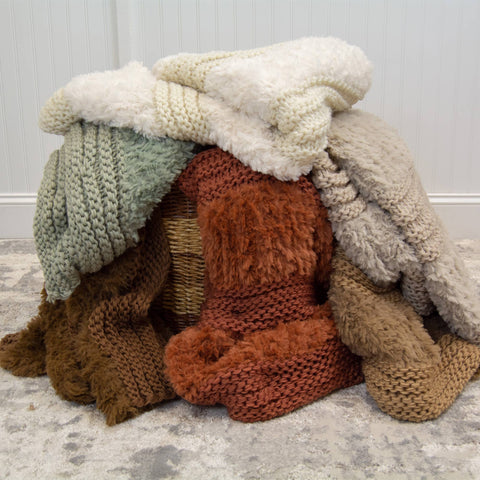 Throw/Blanket - Plush Knit 50x60": Rust American Heritage Textiles