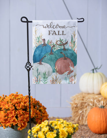 Welcome Fall Pumpkins Burlap Garden Flag Evergreen Enterprises