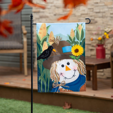 Scarecrow and Friend Applique Garden Flags Evergreen Enterprises