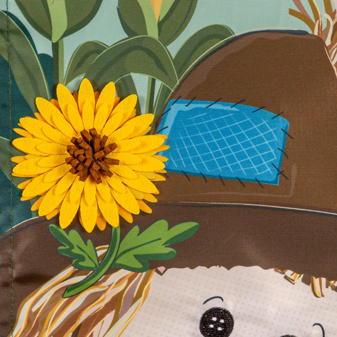 Scarecrow and Friend Applique Garden Flags Evergreen Enterprises
