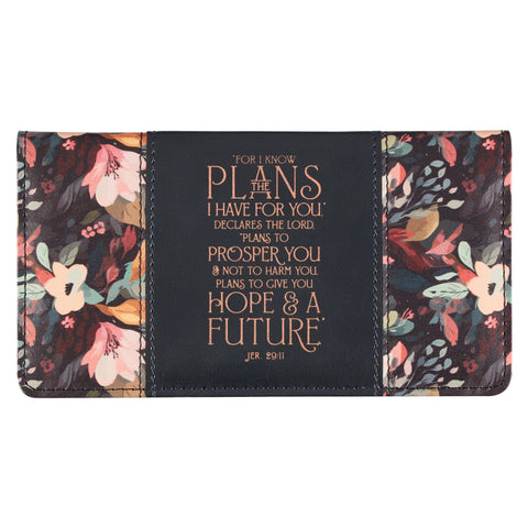 Checkbook Wallet Black Hope & A Future Jer. 29:11 Christian Art Gifts