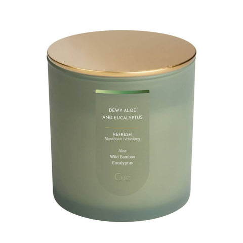 Dewy Aloe & Eucalyptus Candle - Refresh with MoodBoost: Large Cue