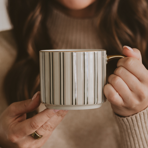 *NEW* Green Stripe Coffee Mug - Christmas Decor & Gifts Sweet Water Decor