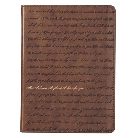 Journal Handy Brown I Know the Plans Jer. 29:11 Christian Art Gifts