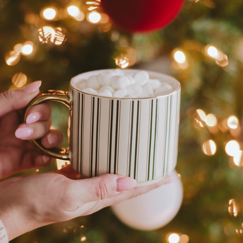*NEW* Green Stripe Coffee Mug - Christmas Decor & Gifts Sweet Water Decor