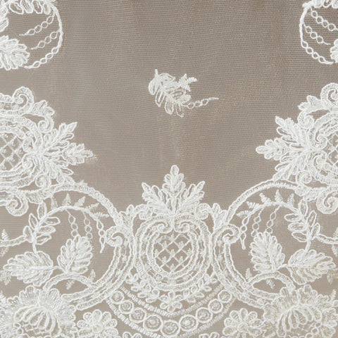 Floral Net Lace Table Runner: Ivory / 15"x72" Saro Lifestyle