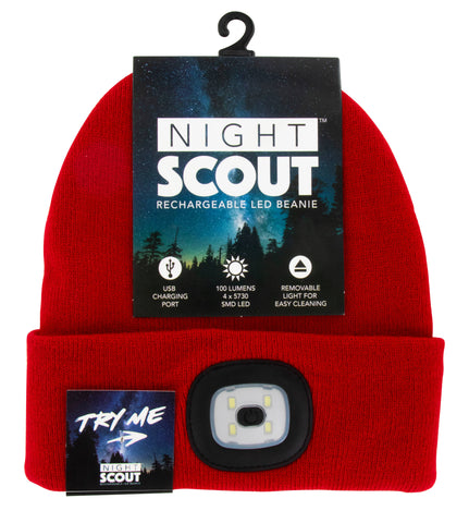 Night Scope Rechargeable LED Beanie Open Stock: Black DM Merchandising