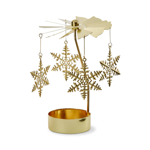 Snowflake Carousel Tealight Candle Holder: Gold / Iron tag