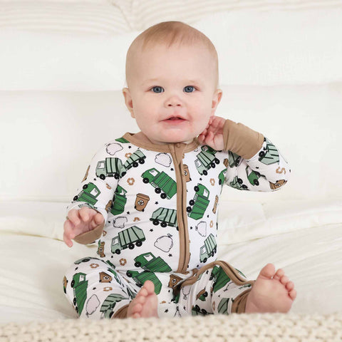 Clean Up Crew Convertible Zip Romper: 3-6 months Caden Lane