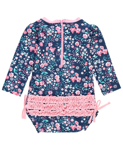 Baby Girls Moonlit Meadow Long Sleeve One Piece Rash Guard Swimsuit with Signature Rear Ruffles
: 3-6m RuffleButts + RuggedButts