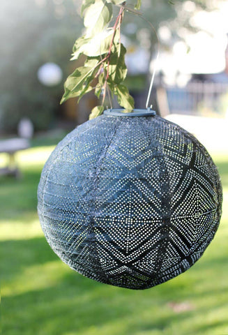 Stella Market 12" Globe Solar Lantern - Ink Allsop Home & Garden