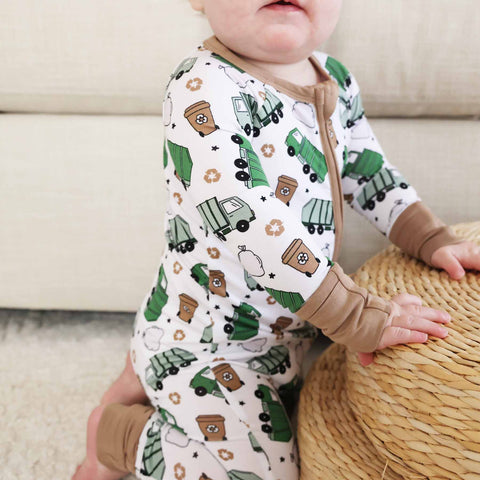 Clean Up Crew Convertible Zip Romper: 3-6 months Caden Lane