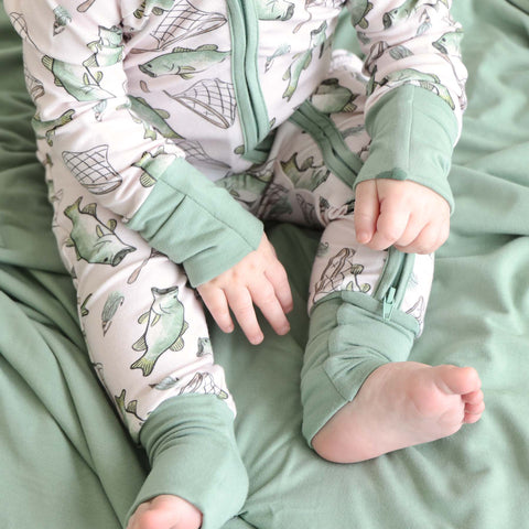 Bass Buddies Convertible Zip Romper: 12-18 months Caden Lane