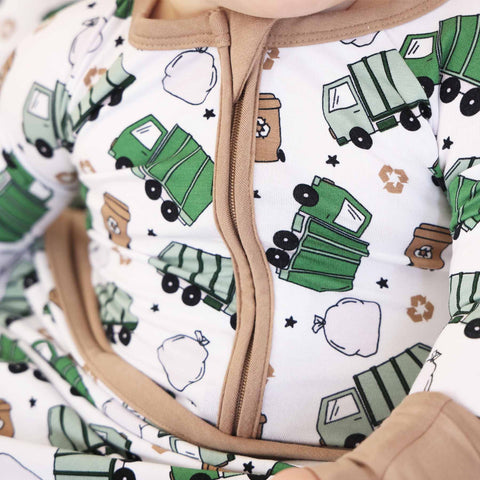 Clean Up Crew Convertible Zip Romper: 0-3 months Caden Lane