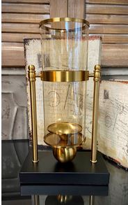 CANDLE HOLDER BLACK & GOLD CANDLE HOLDER The Light Garden