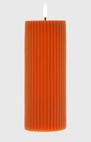 CalmFlame Fall Orange/White Rustic N.F. LED Pillar NOV8