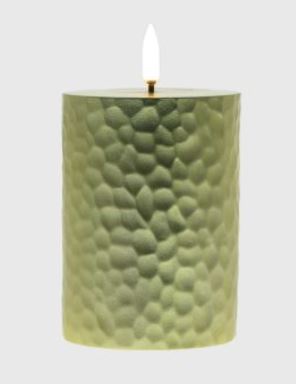 CalmFlame Gold Hammered N.F. LED Pillar NOV8