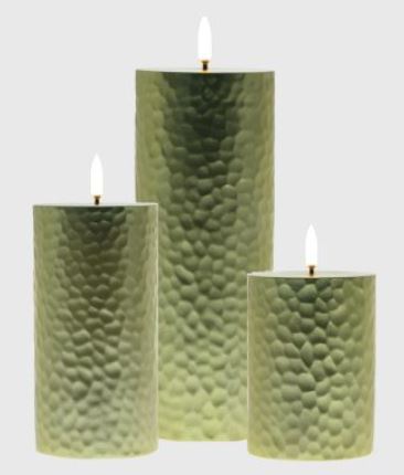 CalmFlame 3"X6" Gold Hammered N.F. LED Pillar NOV8